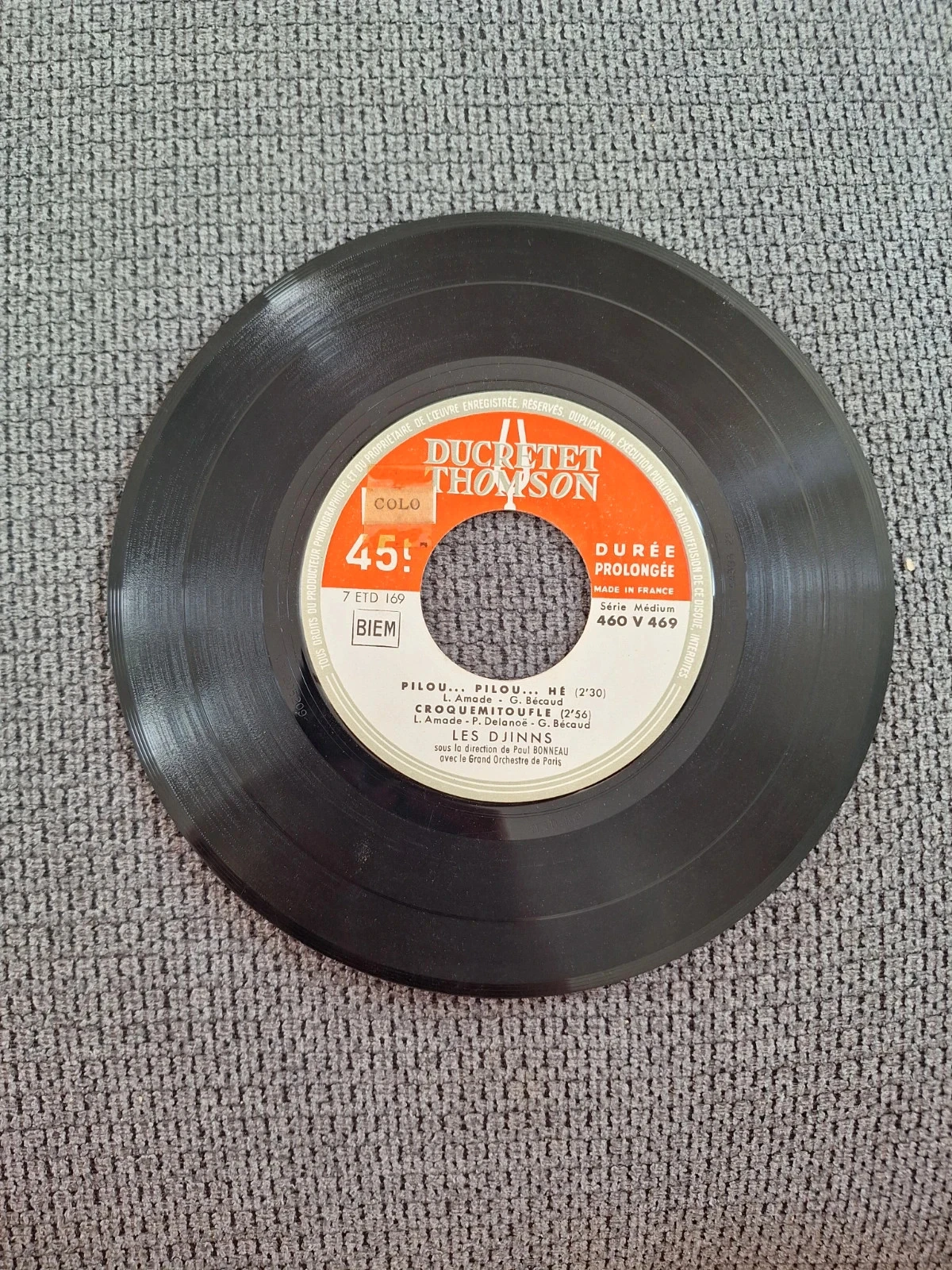Disque super 45 tours Ducretet Thomson 460 V 469 – photo 4